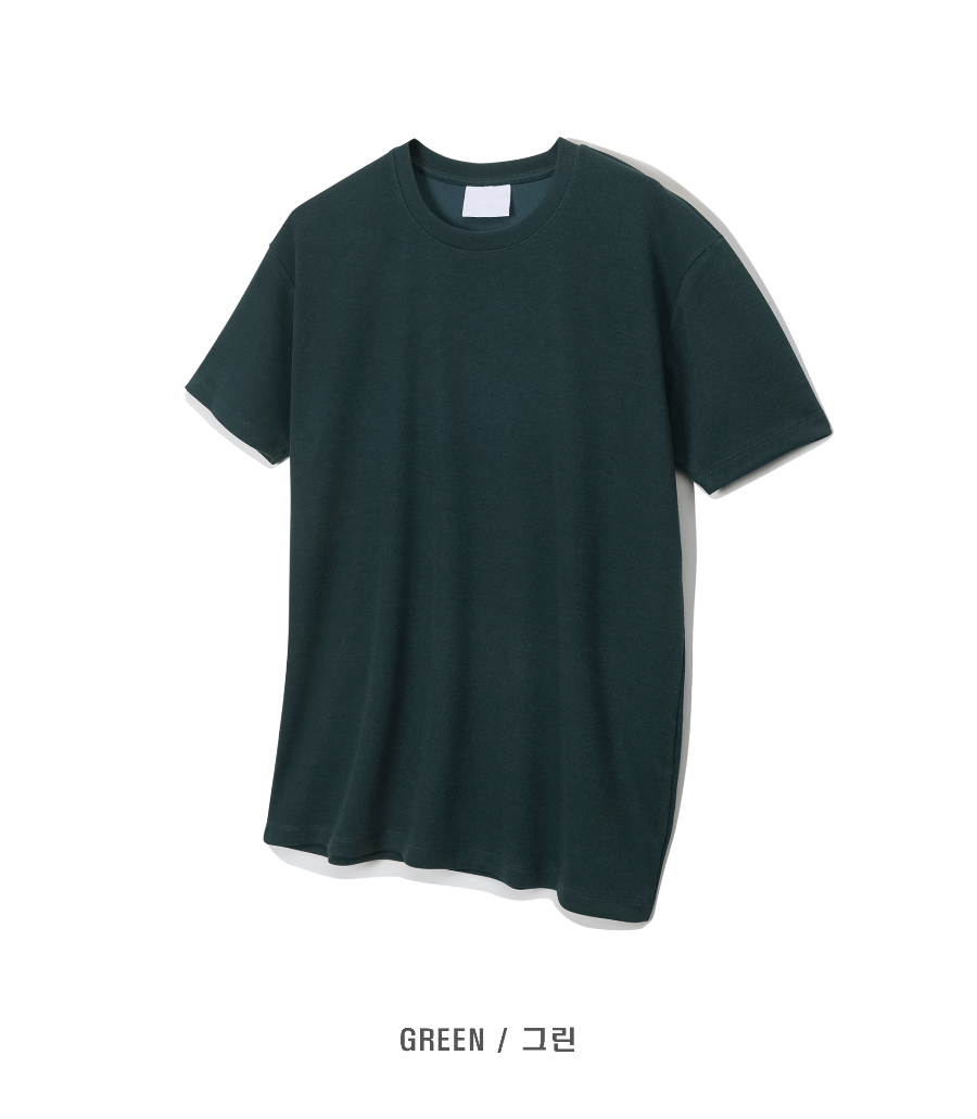 반팔 티셔츠 다크그린 색상 이미지-S2L18