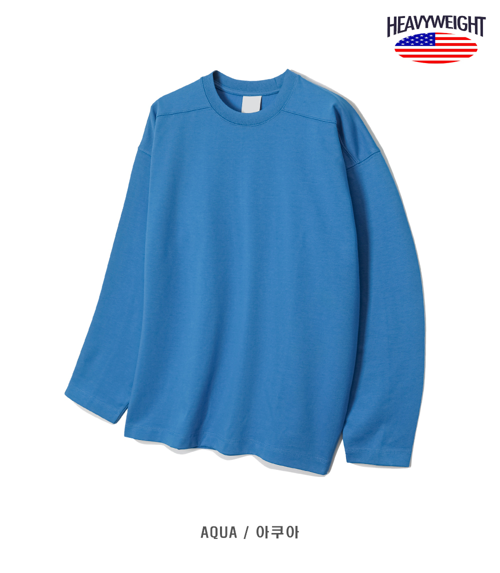 긴팔 티셔츠 블루 색상 이미지-S1L41